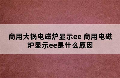 商用大锅电磁炉显示ee 商用电磁炉显示ee是什么原因